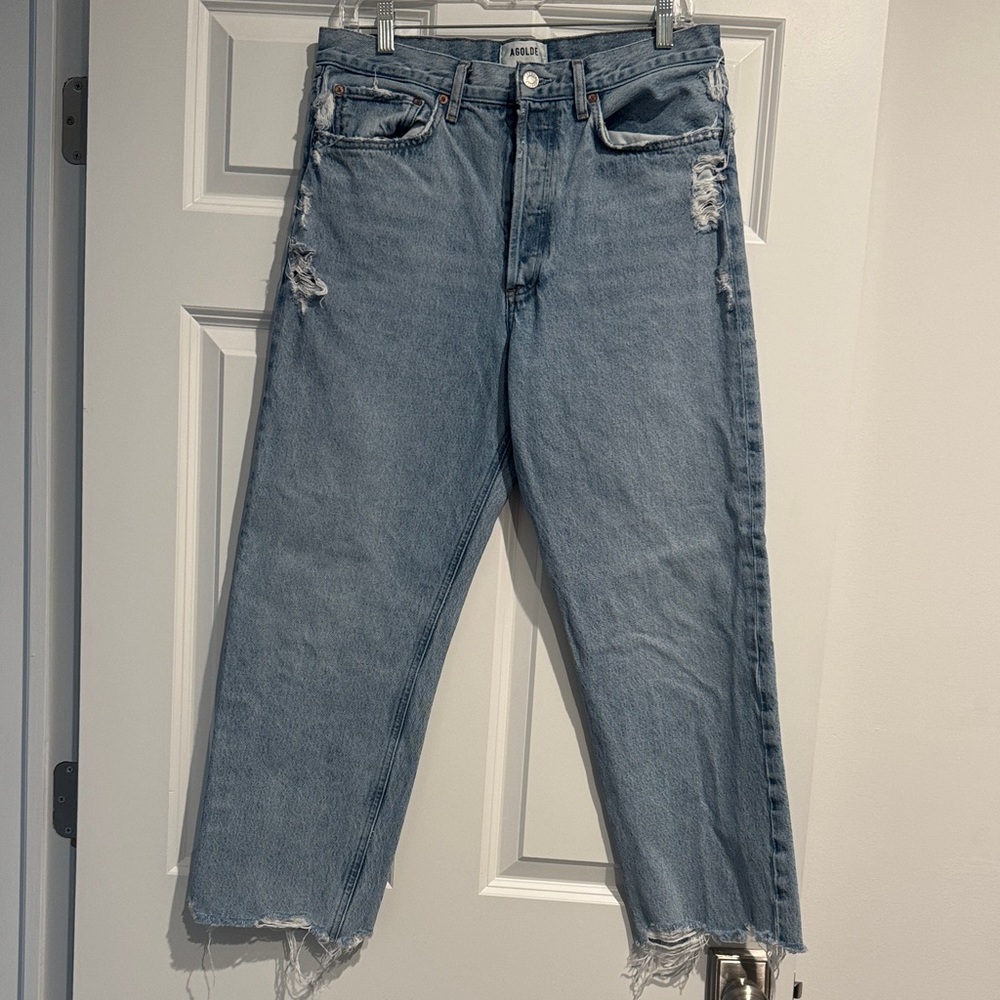 Agolde Blue Straight Leg Jeans